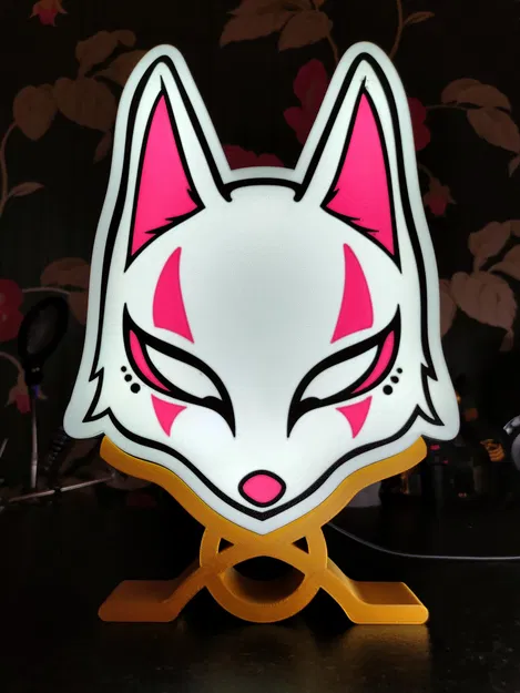 Hộp đèn Kitsune phong cách Nhật Bản có chân đế - Image 1