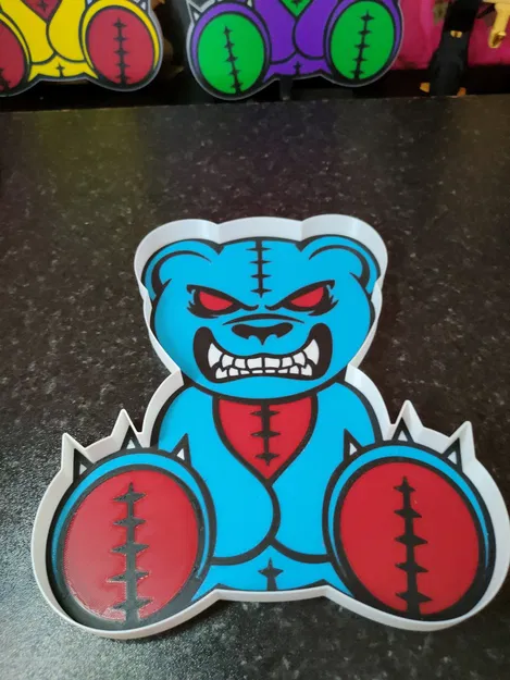 Hộp đèn gấu bông kinh dị đầy màu sắc - Image 2