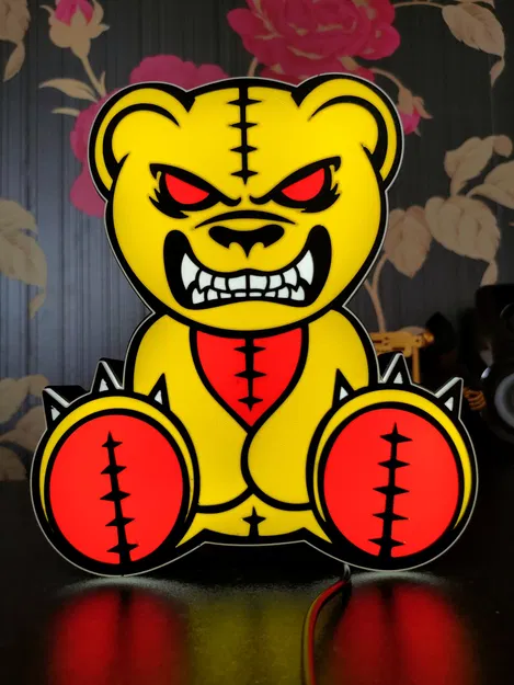 Hộp đèn gấu bông kinh dị đầy màu sắc - Image 7