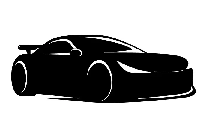 Silhouette của Siêu Xe Thể Thao kích thước 90mm x 240mm x 2mm - Image 1