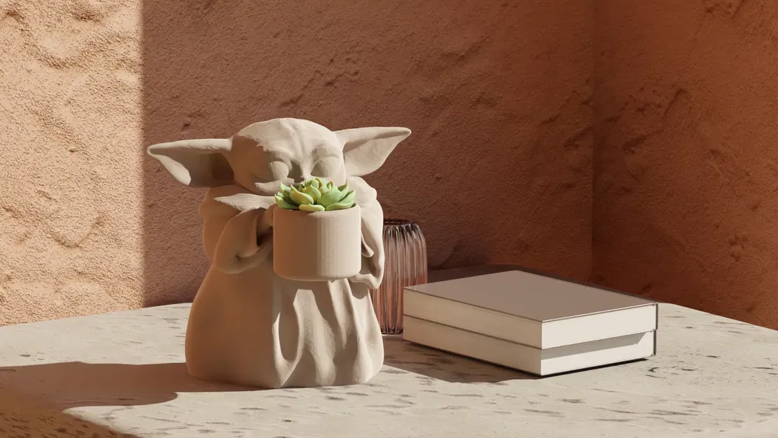 Chậu cây Grogu (Baby Yoda) phong cách Star Wars - Image 2
