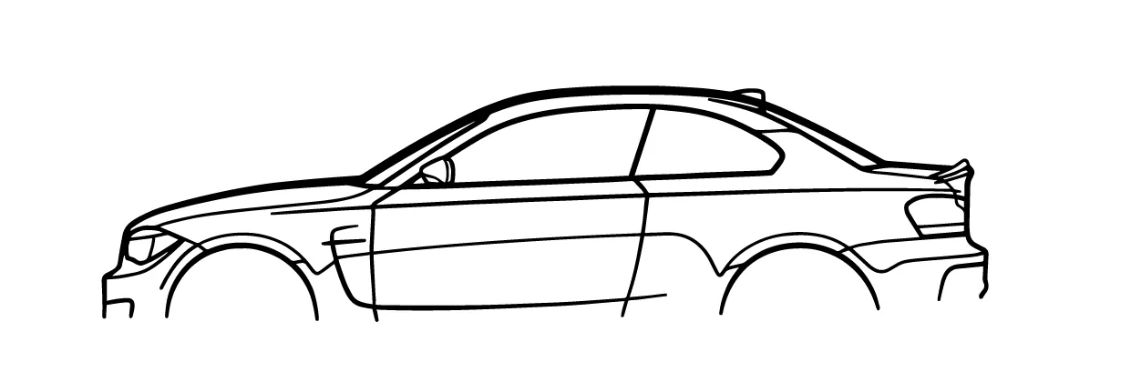 Silhouette nghệ thuật tường BMW E82 M1 - Image 1