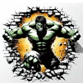 Hulk đập vỡ tường trong tranh filament - Thumbnail 1