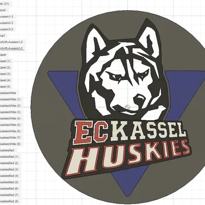 Móc khóa biểu tượng Kassel Huskies màu sắc