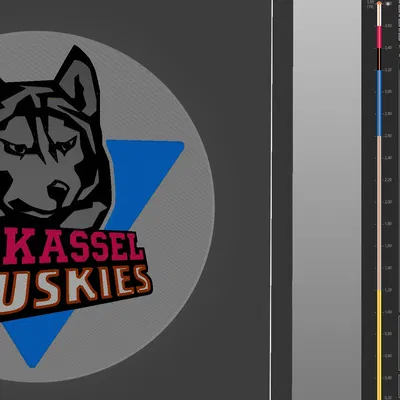 Móc khóa biểu tượng Kassel Huskies màu sắc