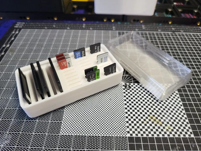 Hộp đựng thẻ nhớ microSD Gridfinity 1x2 cho 6 SD 36 microSD - Image 1