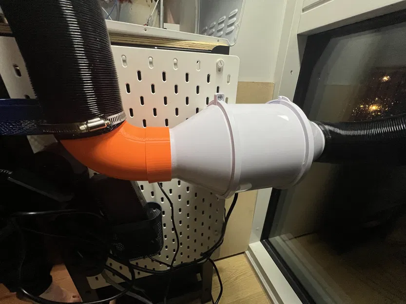 Côn 90 độ 75mm cho quạt hút khí - Image 1