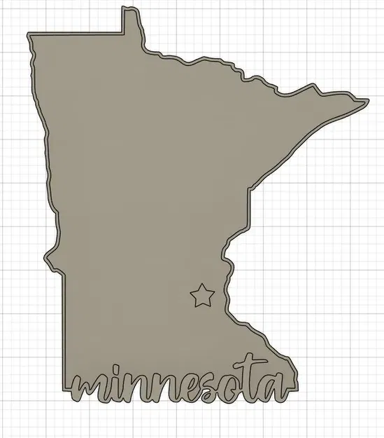 Nam châm tủ lạnh hình bang Minnesota với vị trí Minneapolis - Image 2