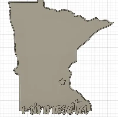 Nam châm tủ lạnh hình bang Minnesota với vị trí Minneapolis