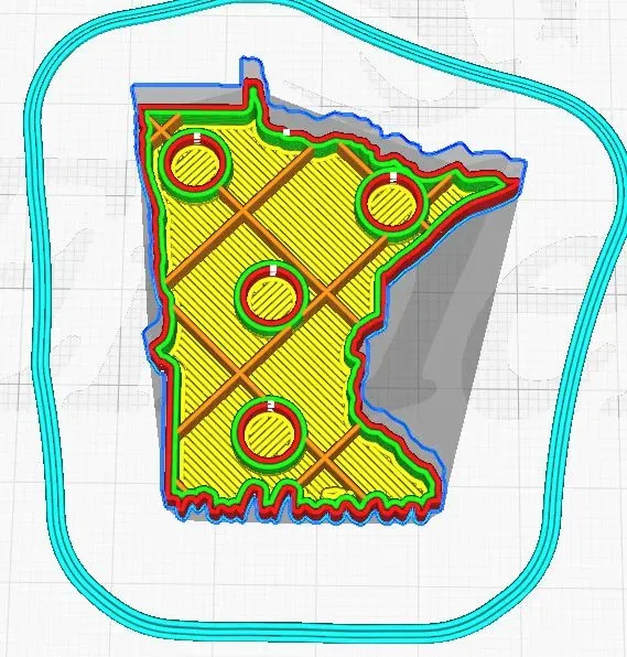 Nam châm tủ lạnh hình bang Minnesota với vị trí Minneapolis - Image 3