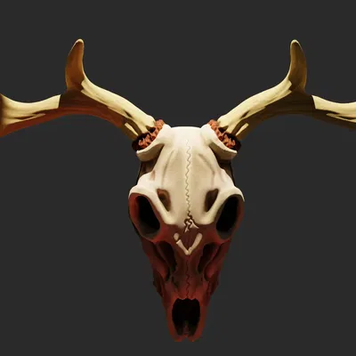 Xương đầu hươu làm mặt dây chuyền độc đáo