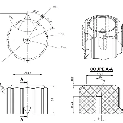 Nút bấm có rãnh với mũi tên đánh dấu