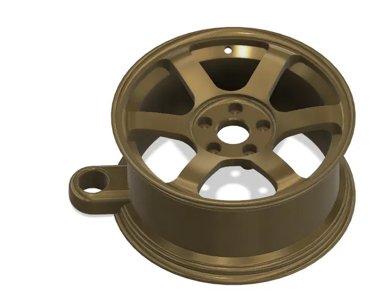 Móc khóa bánh xe thu nhỏ 18 inch phong cách VOLK TE-37 - Image 1