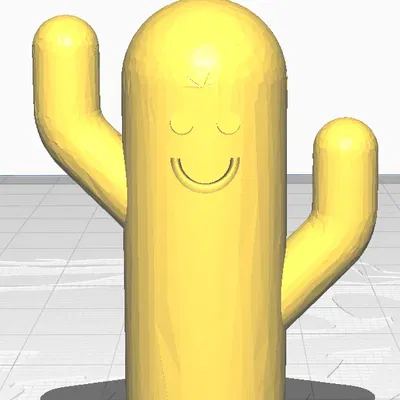 Xương rồng cười vui vẻ trong thiết kế nghệ thuật 3D