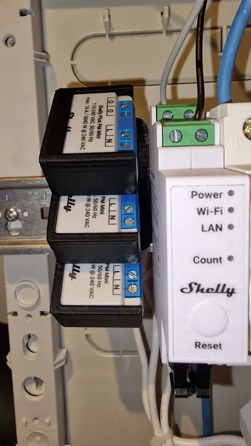 Giá đỡ Din Rail cho ba Shelly Mini - Image 2