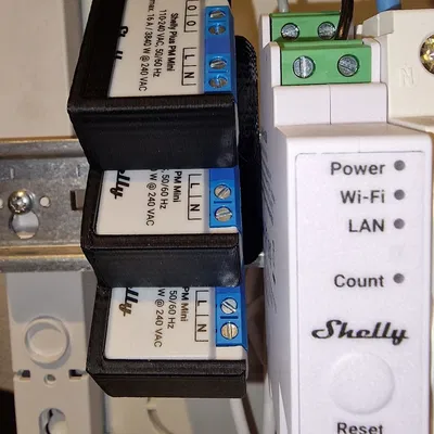 Giá đỡ Din Rail cho ba Shelly Mini