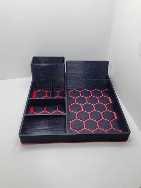 Khay đựng đồ đa năng hình lục giác với giá đỡ điện thoại - Image 2