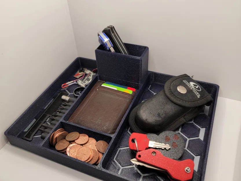 Khay đựng đồ đa năng hình lục giác với giá đỡ điện thoại - Image 3