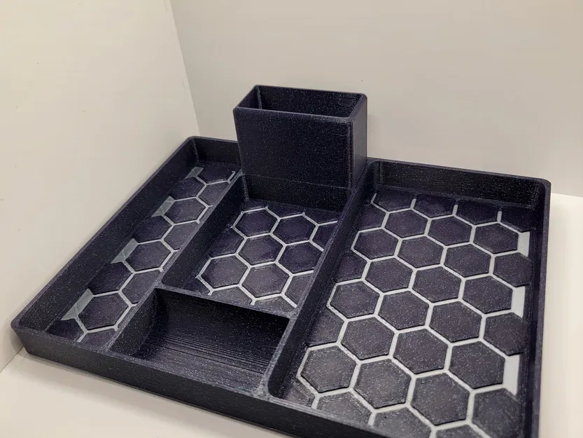 Khay đựng đồ đa năng hình lục giác với giá đỡ điện thoại - Image 4