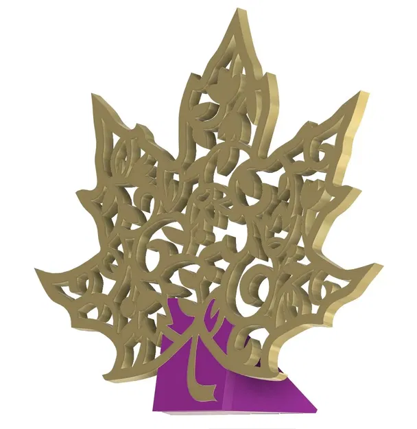 Lá phong trang trí mùa thu có giá đỡ - Image 2