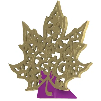 Lá phong trang trí mùa thu có giá đỡ