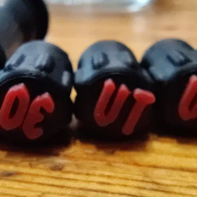 Nắp van lốp ô tô có chữ chỉ vị trí lắp đặt