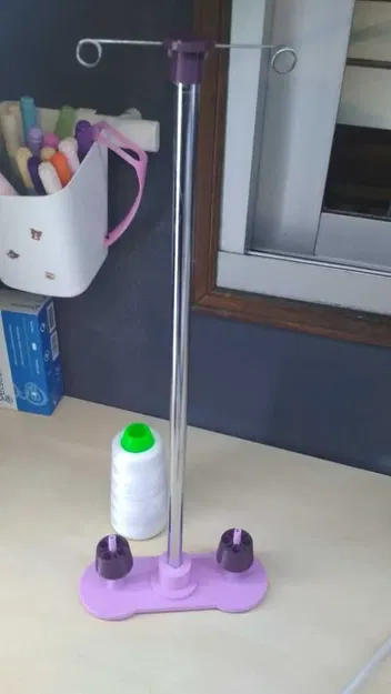 Giá đỡ cuộn chỉ hình nón bằng kim loại chrome - Image 1