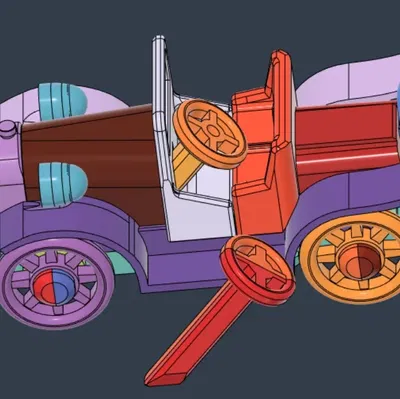 Mô hình ô tô mini Ford-T lắp ráp từ các chi tiết