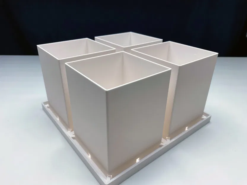 Chậu trồng cây trong nhà Quad cho hộp trồng mini (30x30) - Image 2