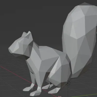 Nhân vật sóc low poly nghệ thuật và thiết kế