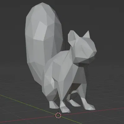 Nhân vật sóc low poly nghệ thuật và thiết kế