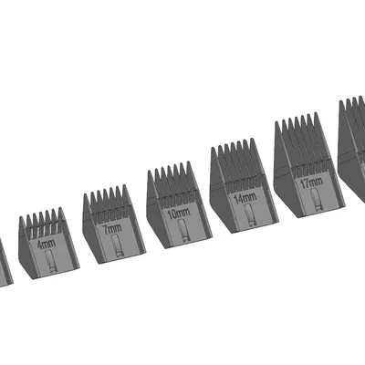 Phụ kiện cắt tóc Moser với các kích thước 2mm đến 20mm