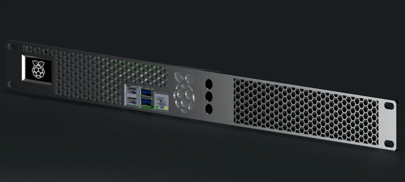 Giá đỡ 19 inch cho Raspberry Pi với màn hình OLED 1.3 inch - Image 1