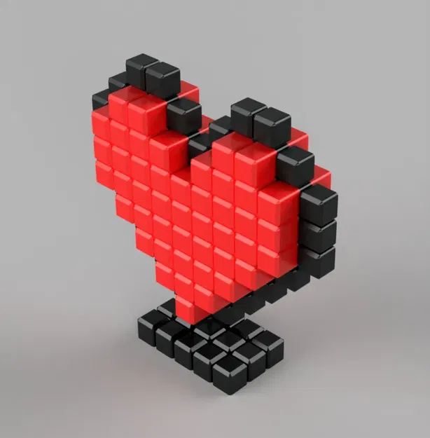 Trái tim pixel 8-bit đứng biểu trưng cho tình yêu retro - Image 4