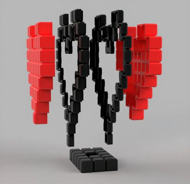 Trái tim pixel 8-bit đứng biểu trưng cho tình yêu retro - Image 5