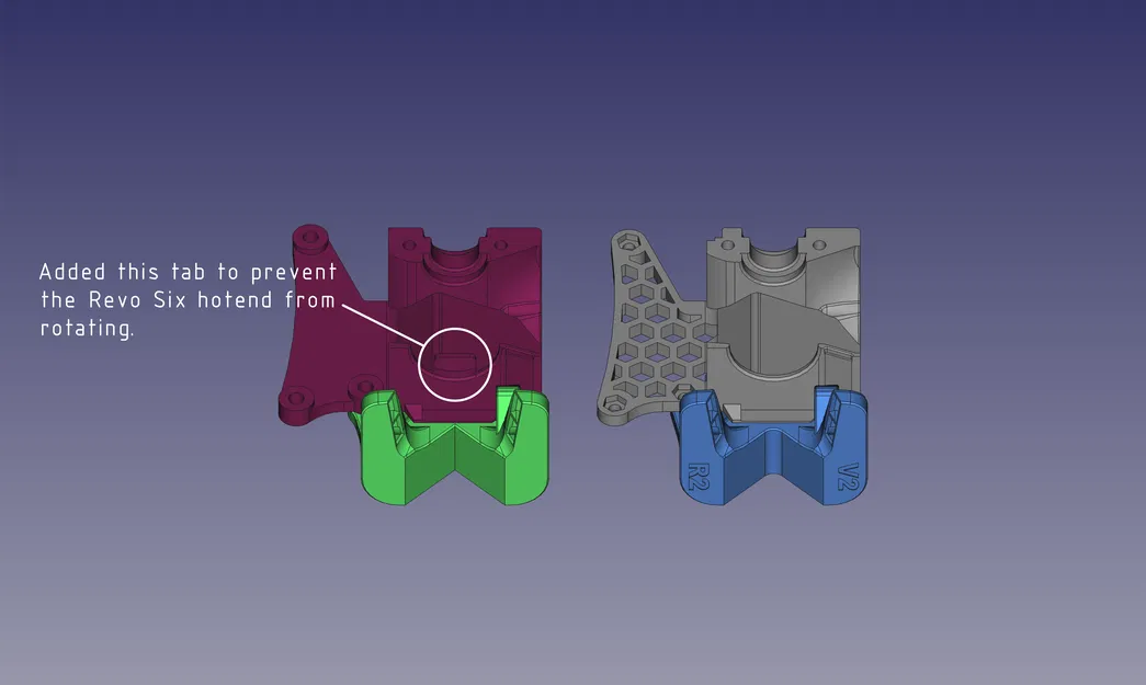 Mô hình ống dẫn quạt Delta-P V2-R2 cho đầu đùn bear Revo Six - Image 6