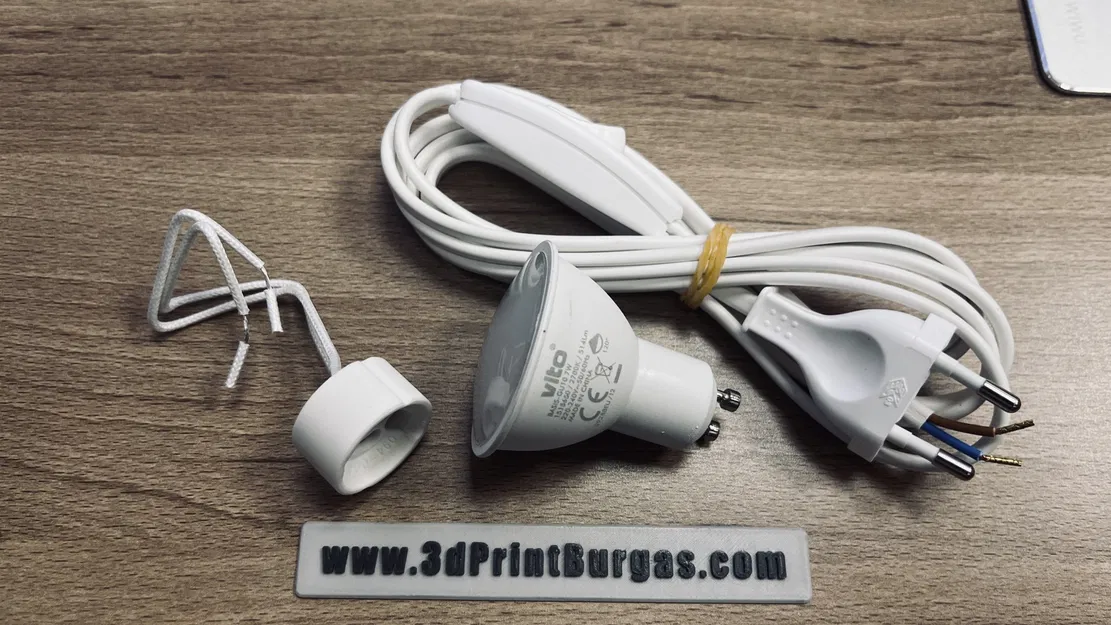 Đèn bàn hình mặt trăng Lithophane với đế GU10 và hộp kết nối - Image 2