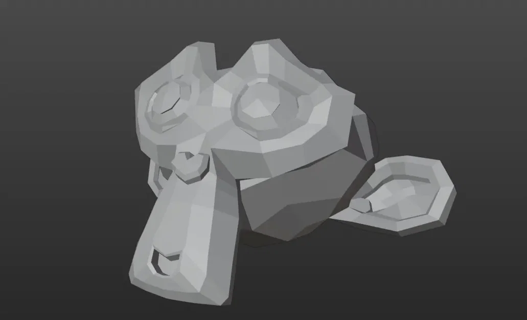 Đầu khỉ hoạt hình phong cách low poly - Image 1