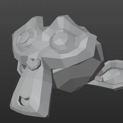 Đầu khỉ hoạt hình phong cách low poly