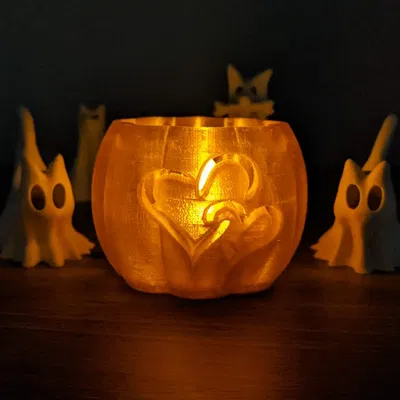 Đèn nến bí ngô Halloween hình trái tim