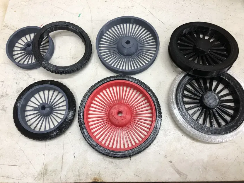 Bánh xe với lốp cho ô tô đồ chơi đua bóng 5mm trục - Image 2