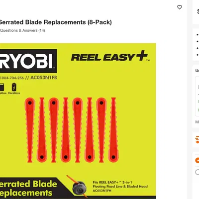 Lưỡi cắt thay thế cho máy cắt cỏ Ryobi 40V