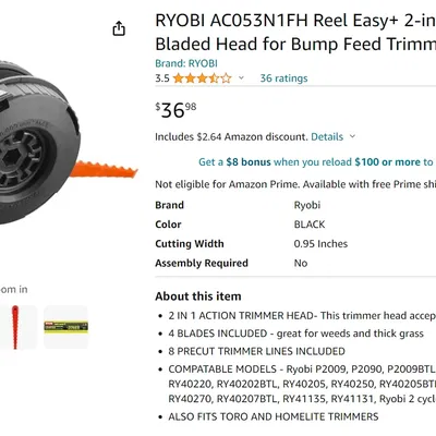 Lưỡi cắt thay thế cho máy cắt cỏ Ryobi 40V