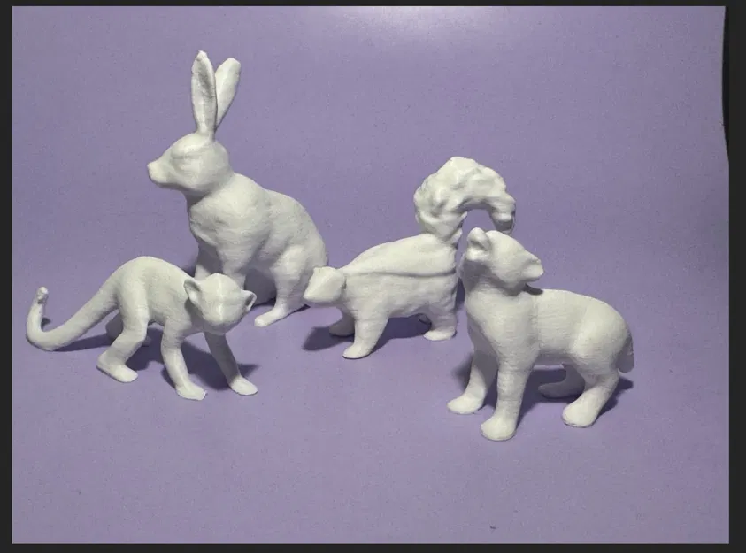 Bộ sưu tập động vật #04.1 thỏ, sói, chồn và khỉ đã quét - Image 2