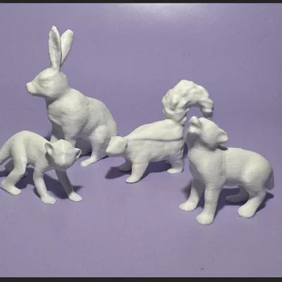 Bộ sưu tập động vật #04.1 thỏ, sói, chồn và khỉ đã quét