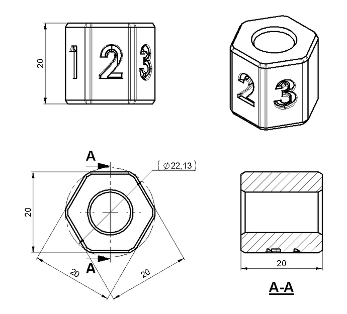 Khối lập phương hiệu chuẩn cho máy in delta 20x20x20 - Image 2