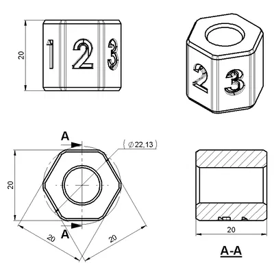Khối lập phương hiệu chuẩn cho máy in delta 20x20x20