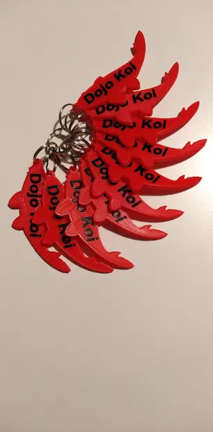 **Móc chìa khóa karate với chữ nổi hai màu** - Image 1