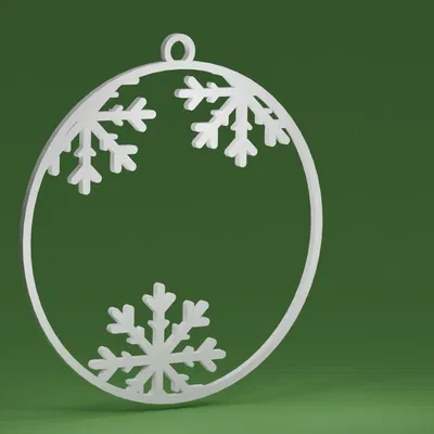 Ba bông tuyết trong quả cầu trang trí Giáng sinh