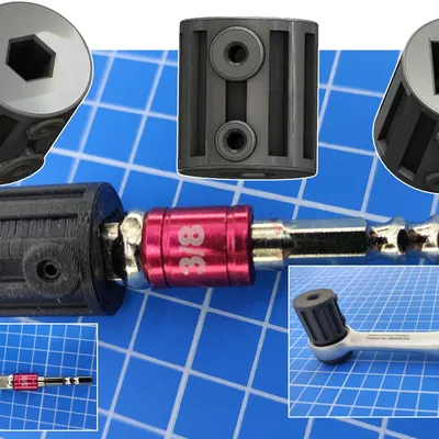 Bộ chuyển đổi vuông 3/8 sang đầu lục giác 1/4